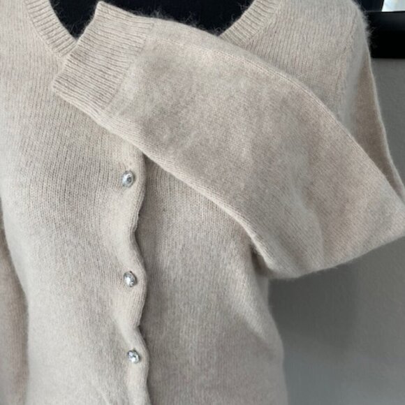 APT9 Tan Angora Rabbit Hair Button Cardigan Sweater SUPER SOFT Medium - Picture 9 of 13